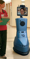 InTouch Health RP-7 remote presence robot on ward rounds